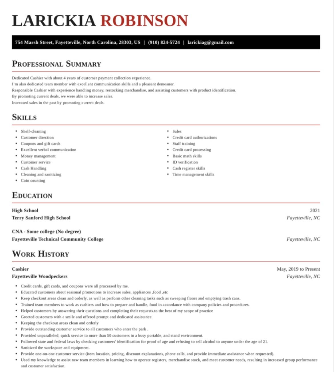 LARICKIA ROBINSON