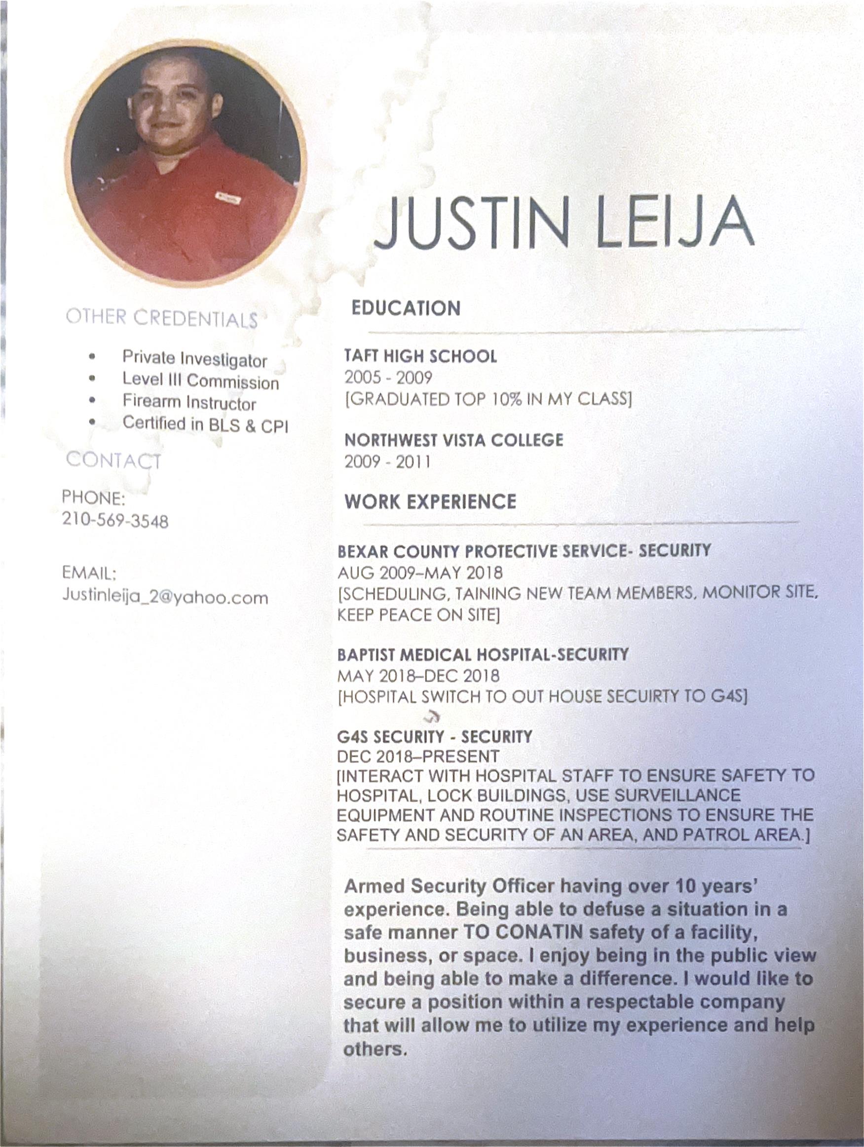 JUSTIN LEIJA