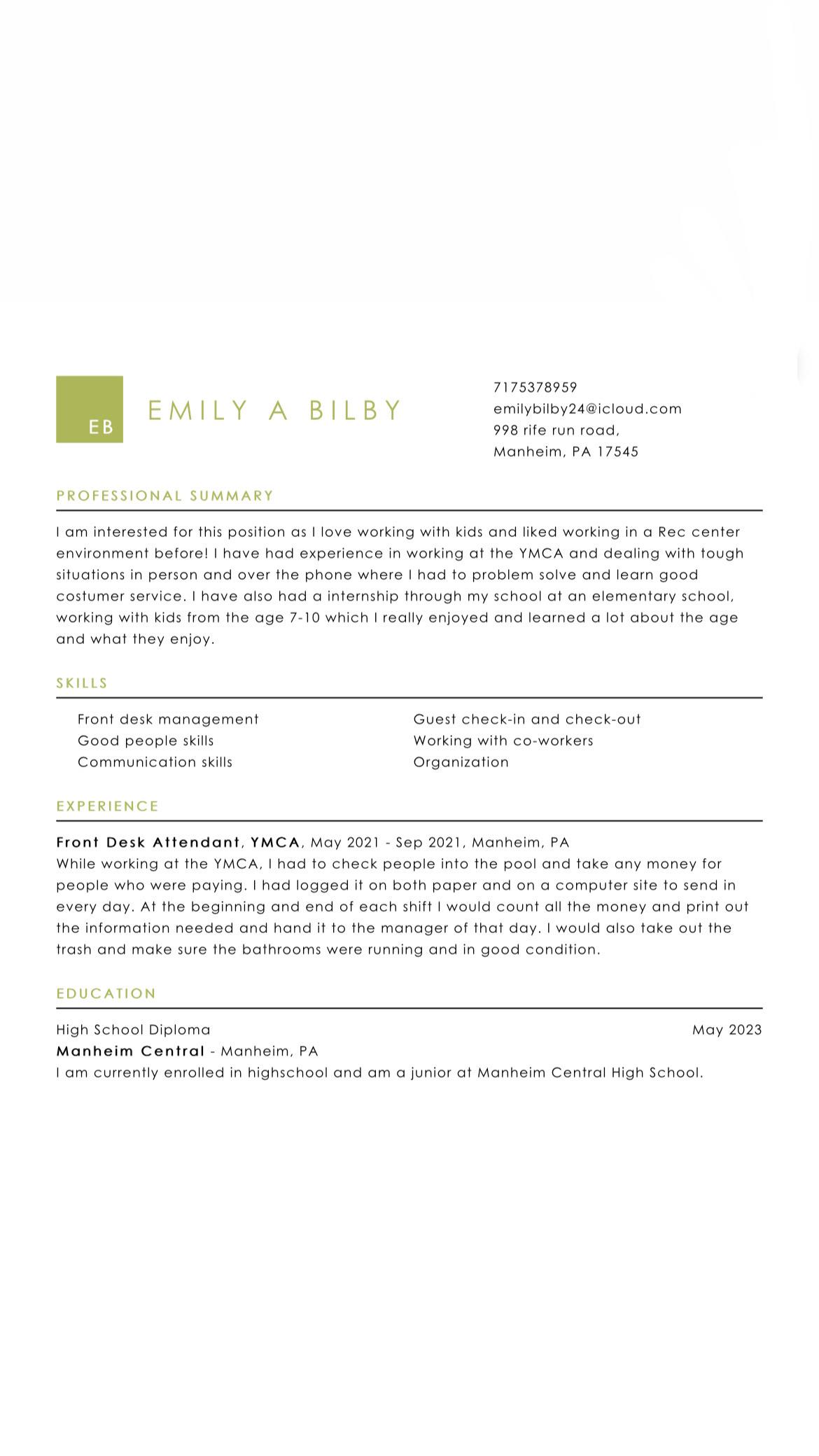 EMILY A BILBY