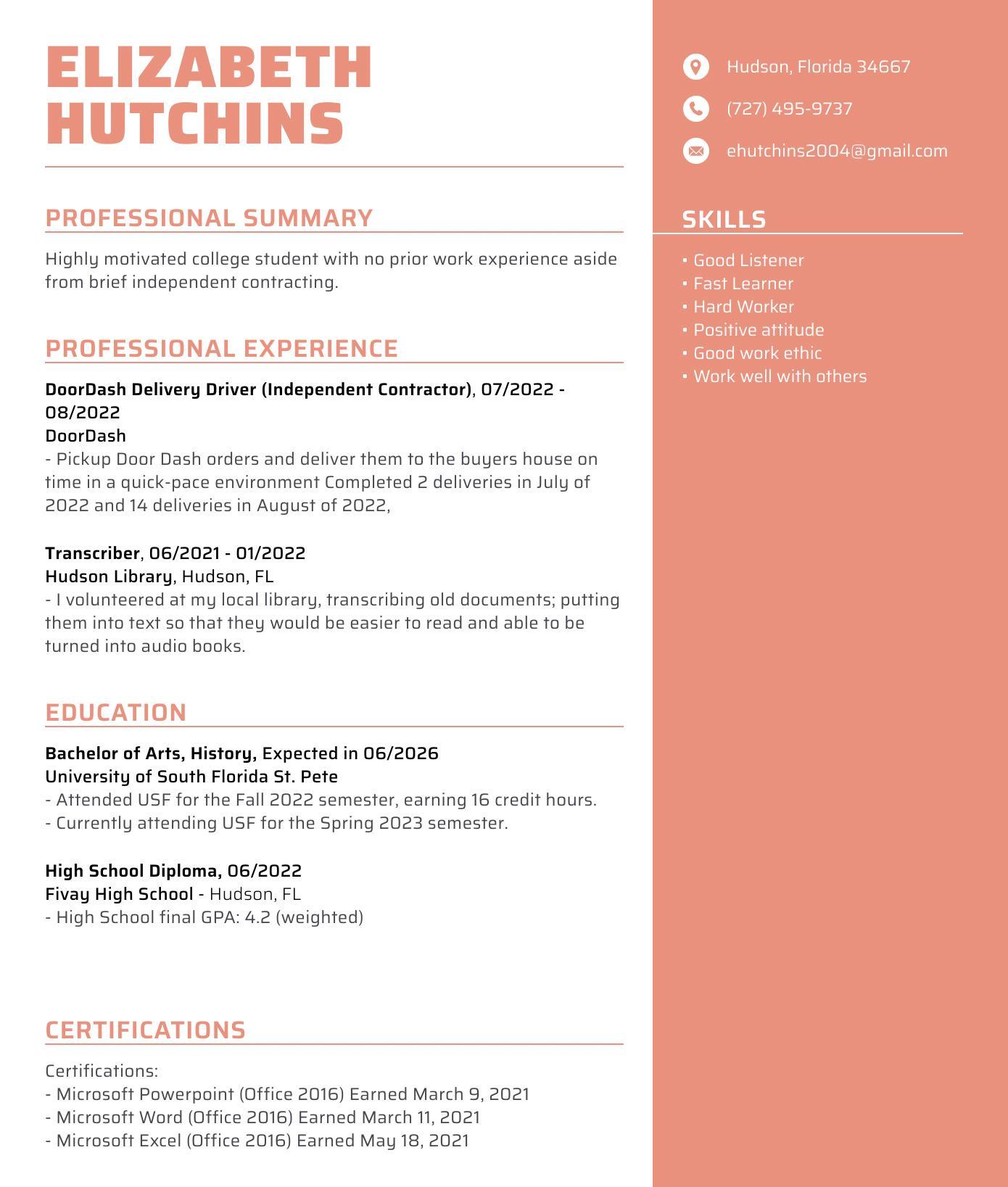 ELIZABETH HUTCHINS