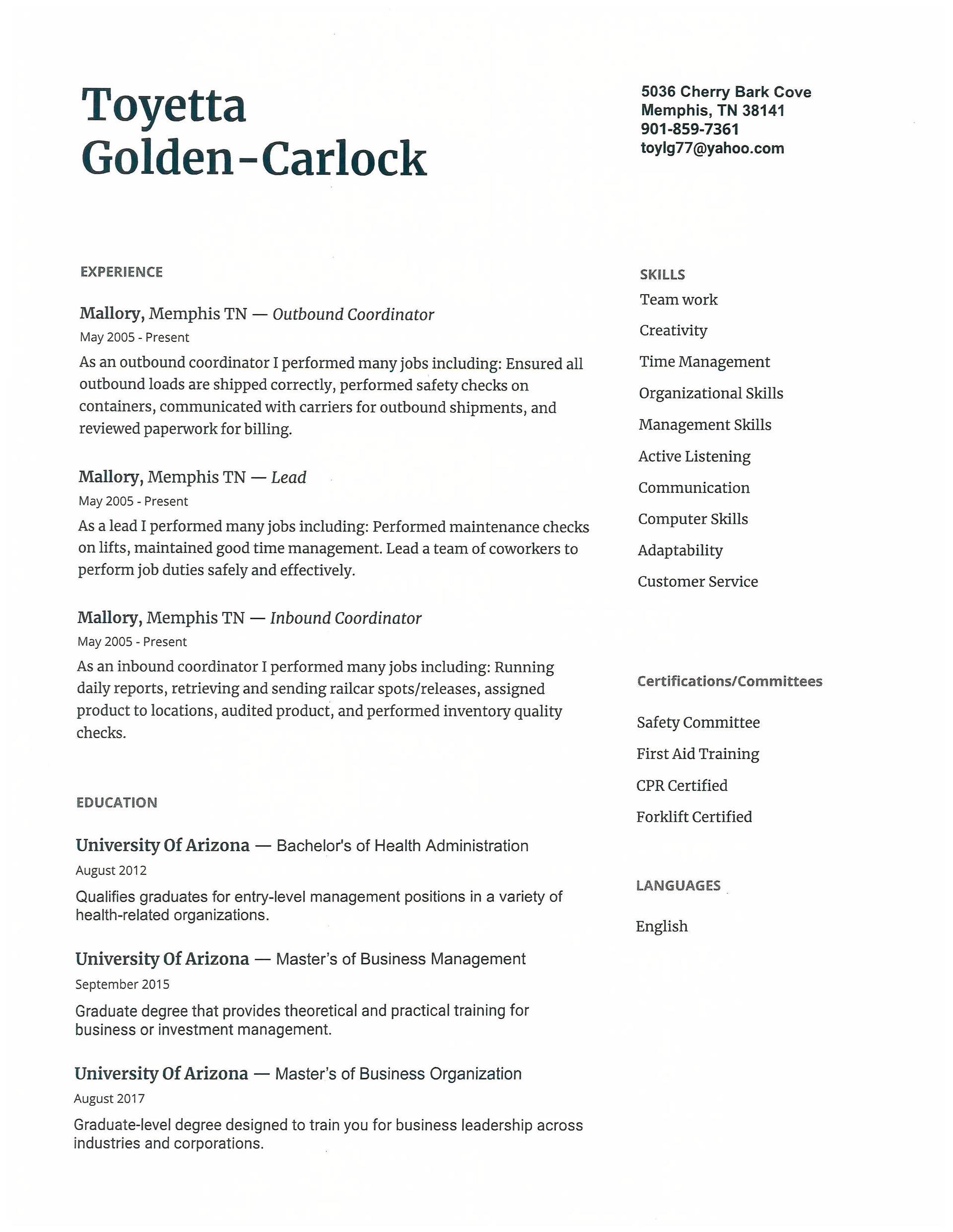 Toyetta Carlock