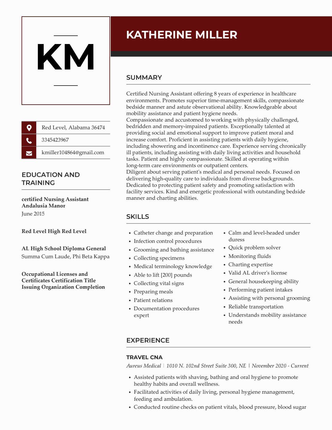 Katherine Miller, Certified Nursing Assistant