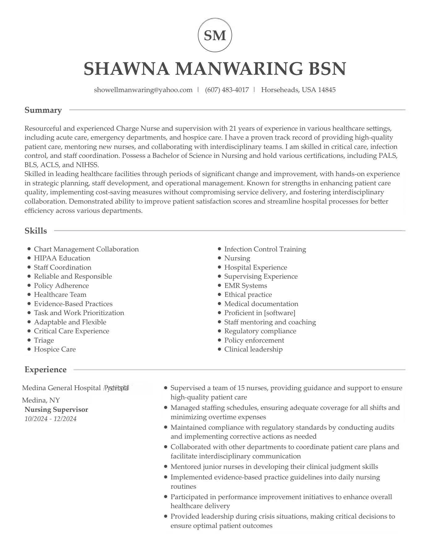 Shawna Manwaring BSN
