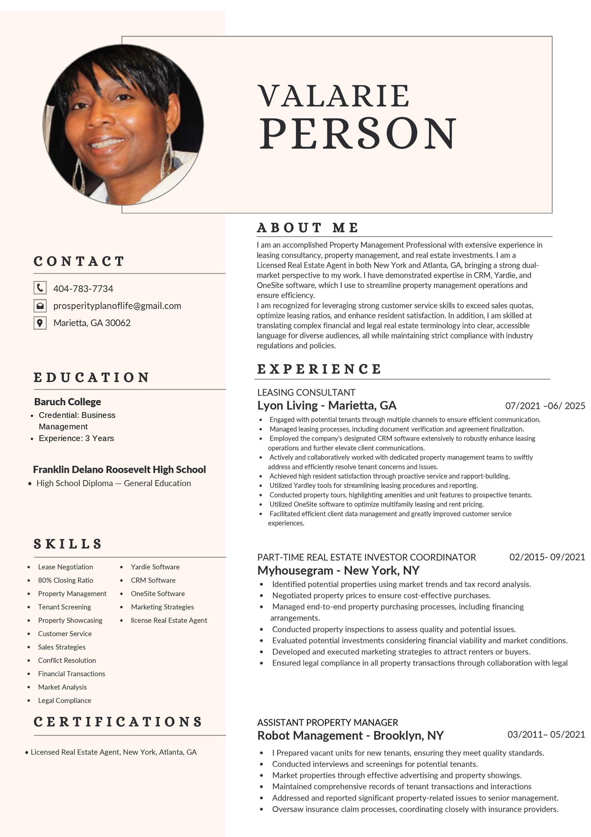 VALARIE PERSON